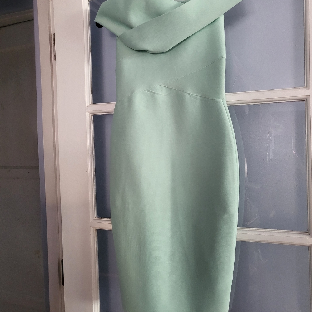 Mint Off-Shoulder bandage Women's Dress